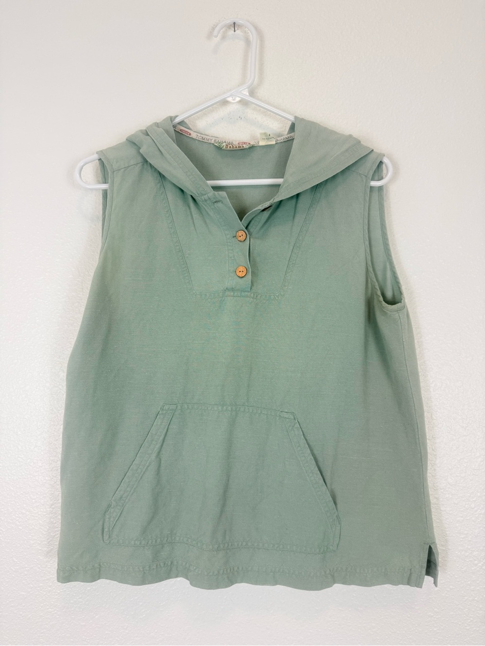 Tommy Bahama Hemp Silk Sleeveless Hooded Top in Sage Green